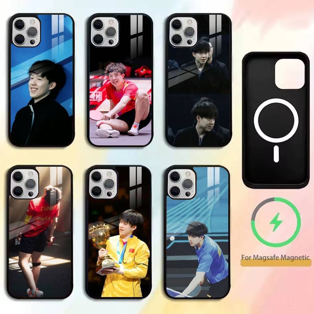 Table Tennis Quotes - W-Wang Chuqin - Custodia per telefono