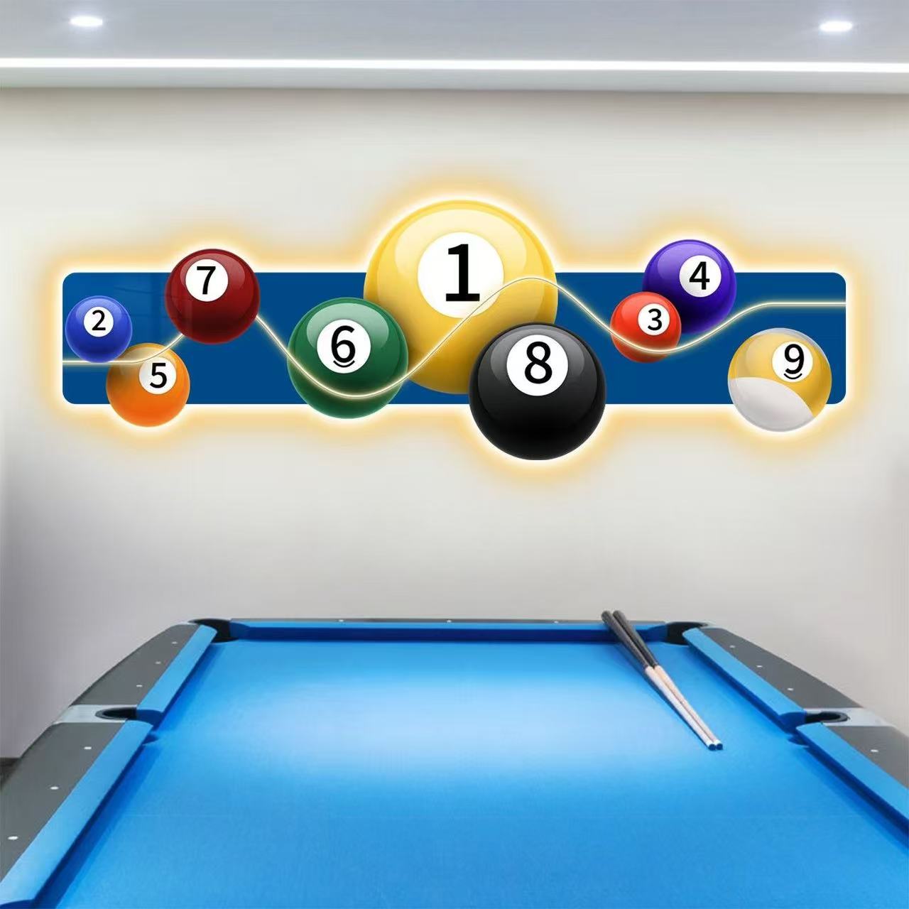 Hall Table Tennis - Quadro Decorativo Luminoso a LED per