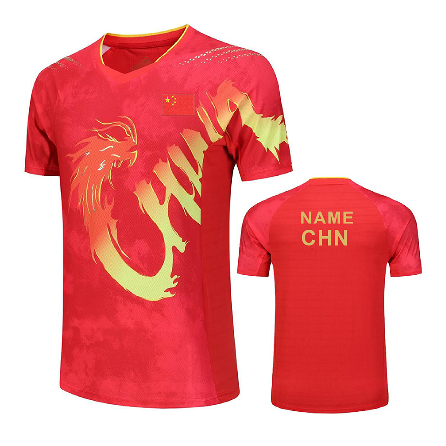 Table Tennis Championships - Testo personalizzato 2024 CINA Drago uniforme